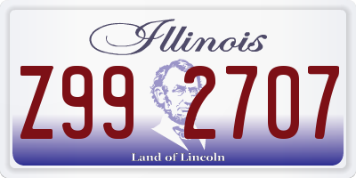 IL license plate Z992707