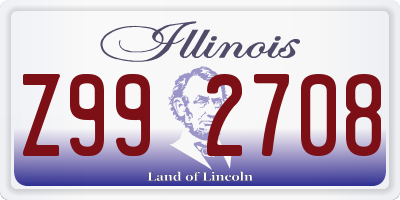 IL license plate Z992708