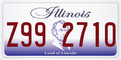 IL license plate Z992710