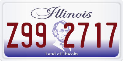 IL license plate Z992717