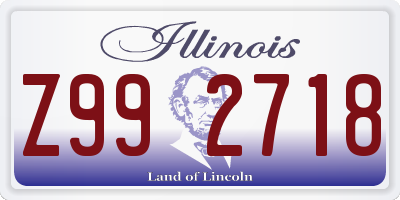 IL license plate Z992718