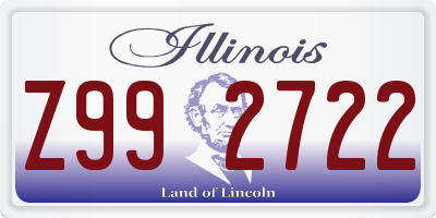 IL license plate Z992722