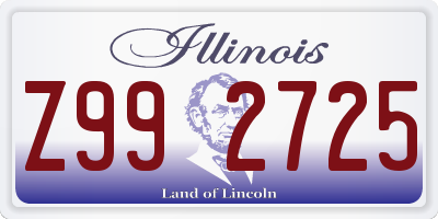 IL license plate Z992725