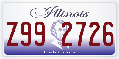 IL license plate Z992726