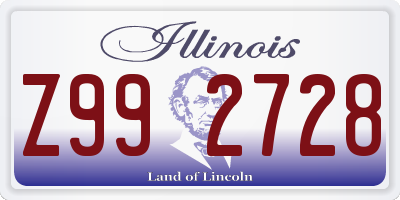 IL license plate Z992728