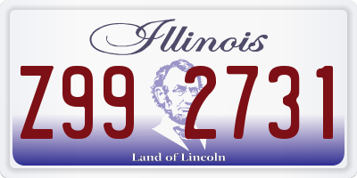 IL license plate Z992731