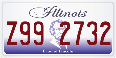 IL license plate Z992732