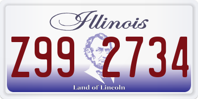 IL license plate Z992734