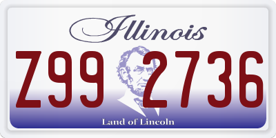 IL license plate Z992736