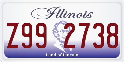 IL license plate Z992738