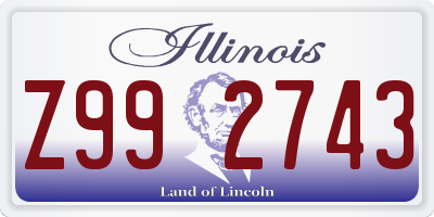 IL license plate Z992743