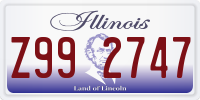 IL license plate Z992747