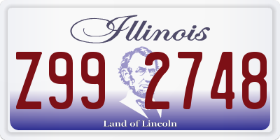 IL license plate Z992748