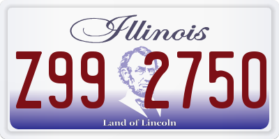 IL license plate Z992750