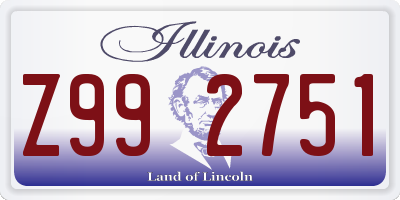 IL license plate Z992751