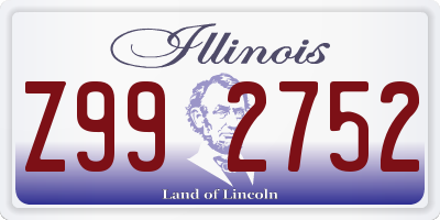 IL license plate Z992752