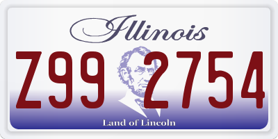 IL license plate Z992754