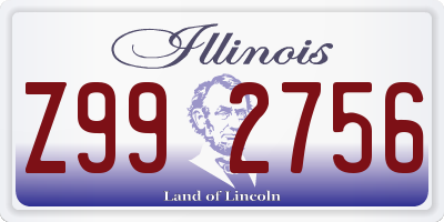 IL license plate Z992756