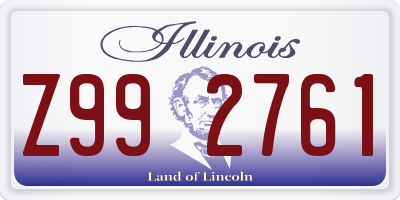 IL license plate Z992761