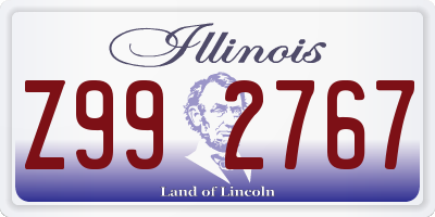 IL license plate Z992767