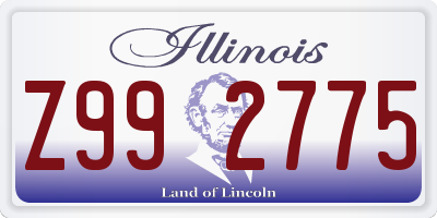 IL license plate Z992775