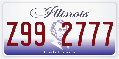 IL license plate Z992777