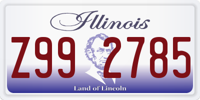 IL license plate Z992785