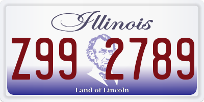 IL license plate Z992789