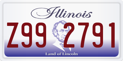 IL license plate Z992791