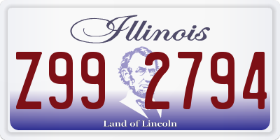 IL license plate Z992794