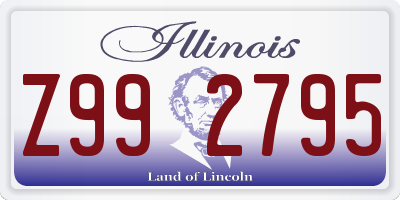 IL license plate Z992795