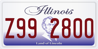 IL license plate Z992800