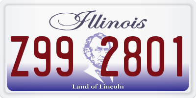 IL license plate Z992801