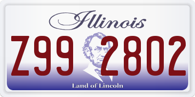 IL license plate Z992802