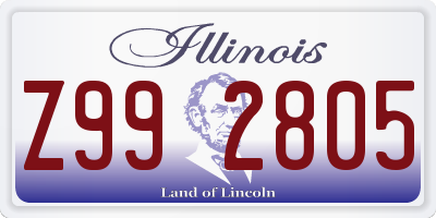 IL license plate Z992805