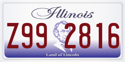 IL license plate Z992816