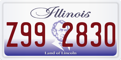 IL license plate Z992830