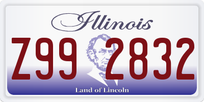 IL license plate Z992832