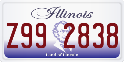 IL license plate Z992838