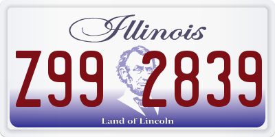 IL license plate Z992839