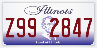 IL license plate Z992847