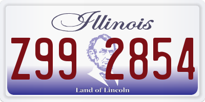 IL license plate Z992854