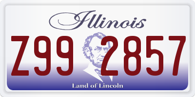 IL license plate Z992857