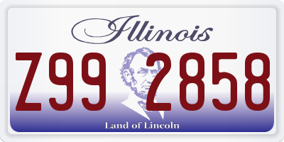 IL license plate Z992858