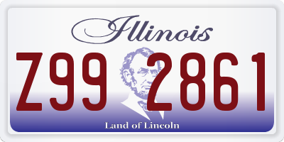 IL license plate Z992861