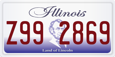 IL license plate Z992869