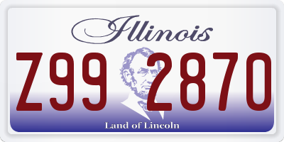 IL license plate Z992870