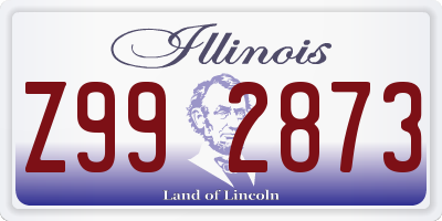 IL license plate Z992873