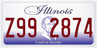 IL license plate Z992874