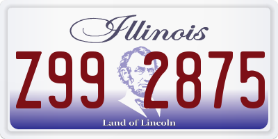 IL license plate Z992875